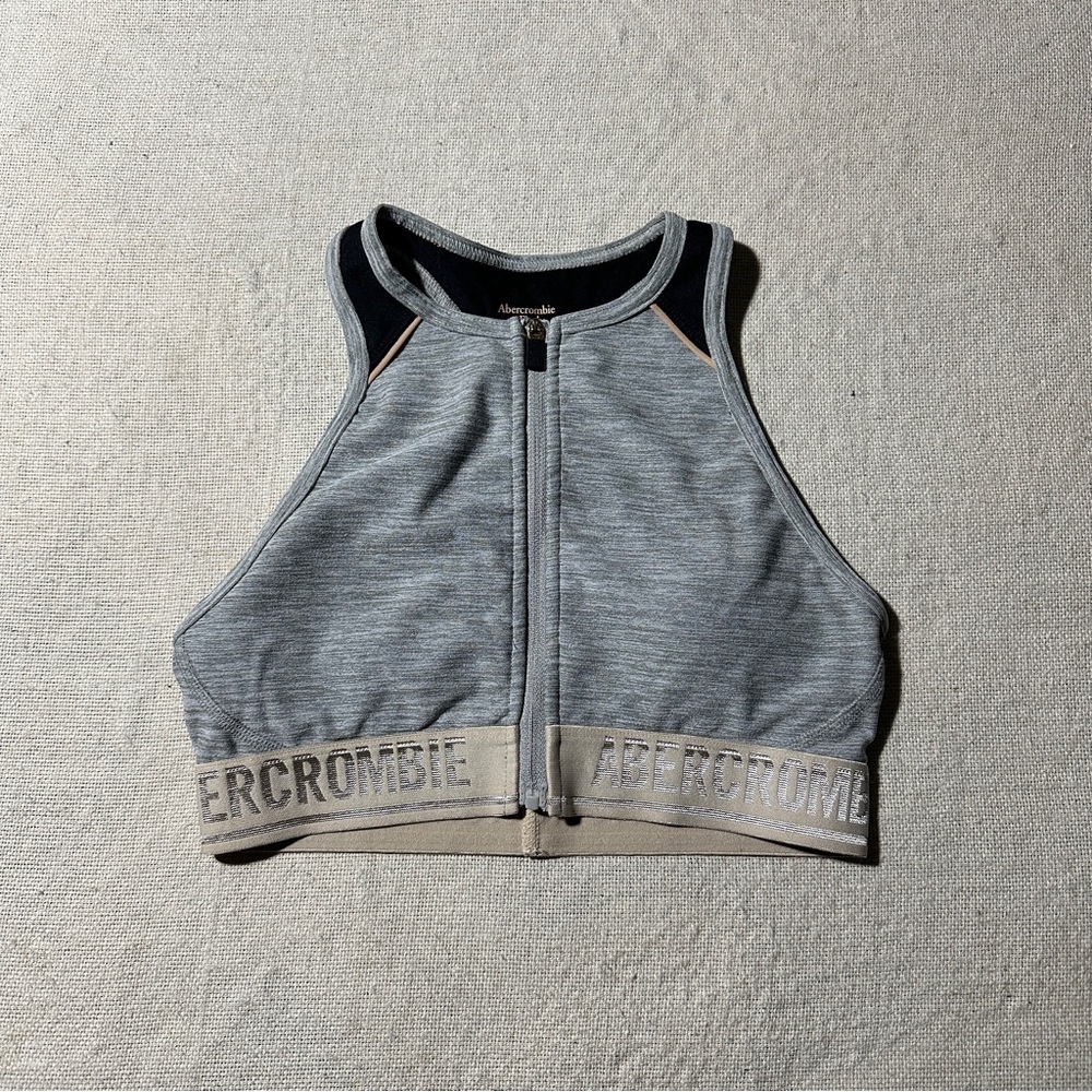 Abercrombie and Fitch Padded Halter Neck Zip Up Sports Bra